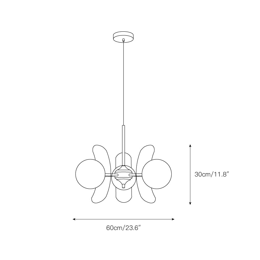 Sputnik Acrylic Glass Chandelier Chrome Multi-Head Ceiling Light