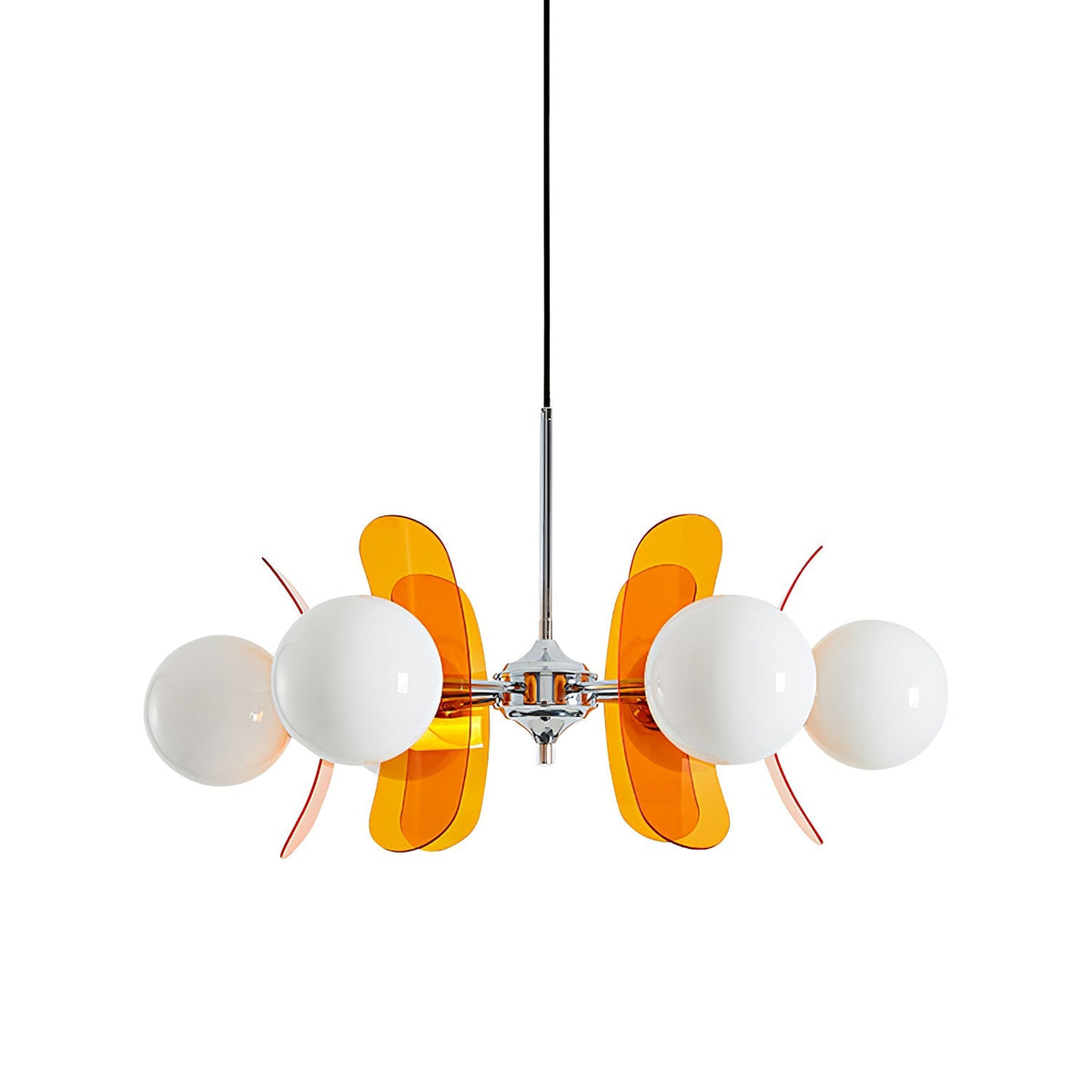 Sputnik Acrylic Glass Chandelier Chrome Multi-Head Ceiling Light