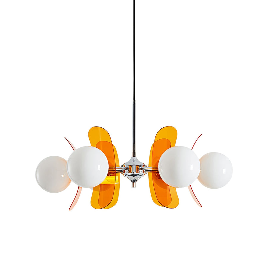 Sputnik Acrylic Glass Chandelier Chrome Multi-Head Ceiling Light