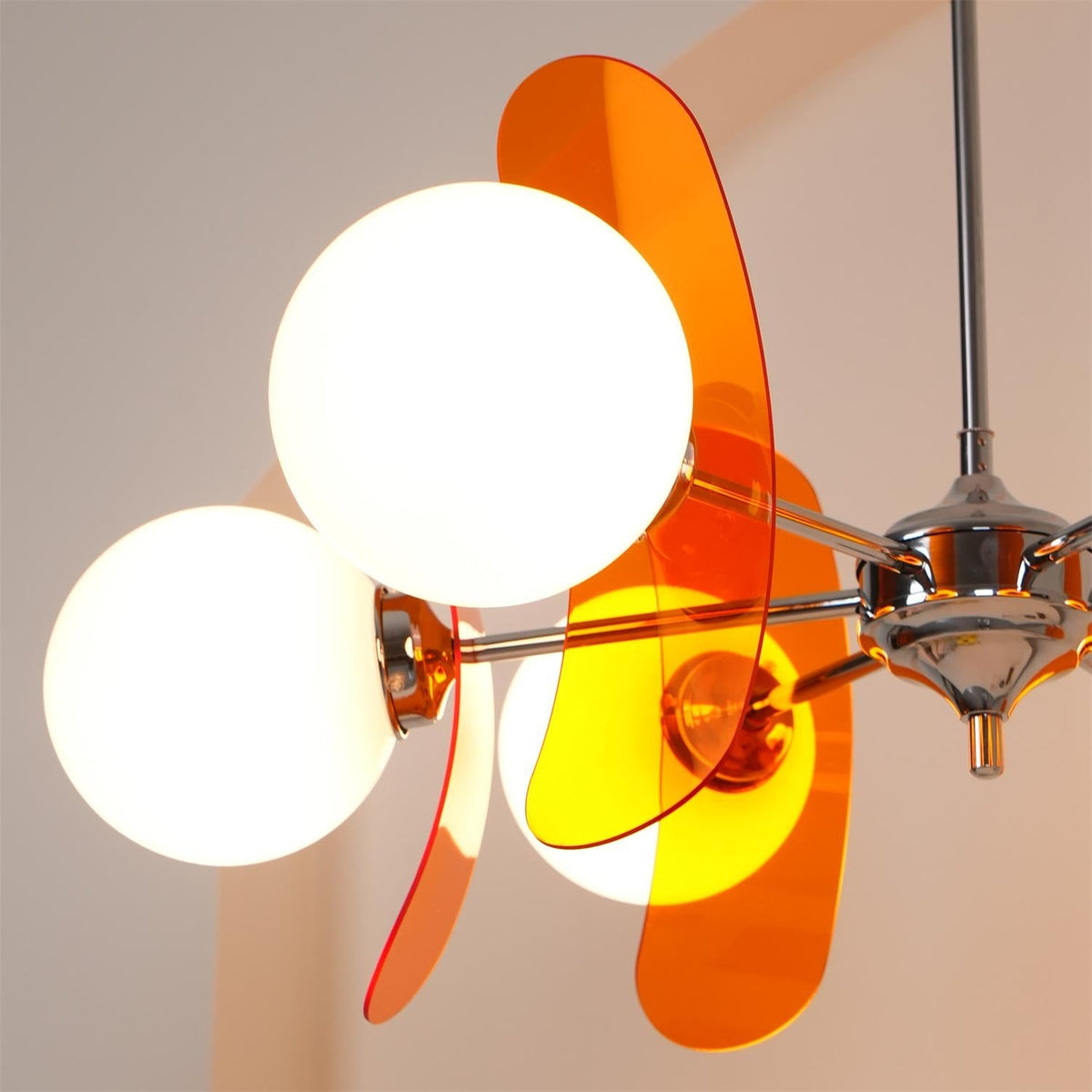 Sputnik Acrylic Glass Chandelier Chrome Multi-Head Ceiling Light