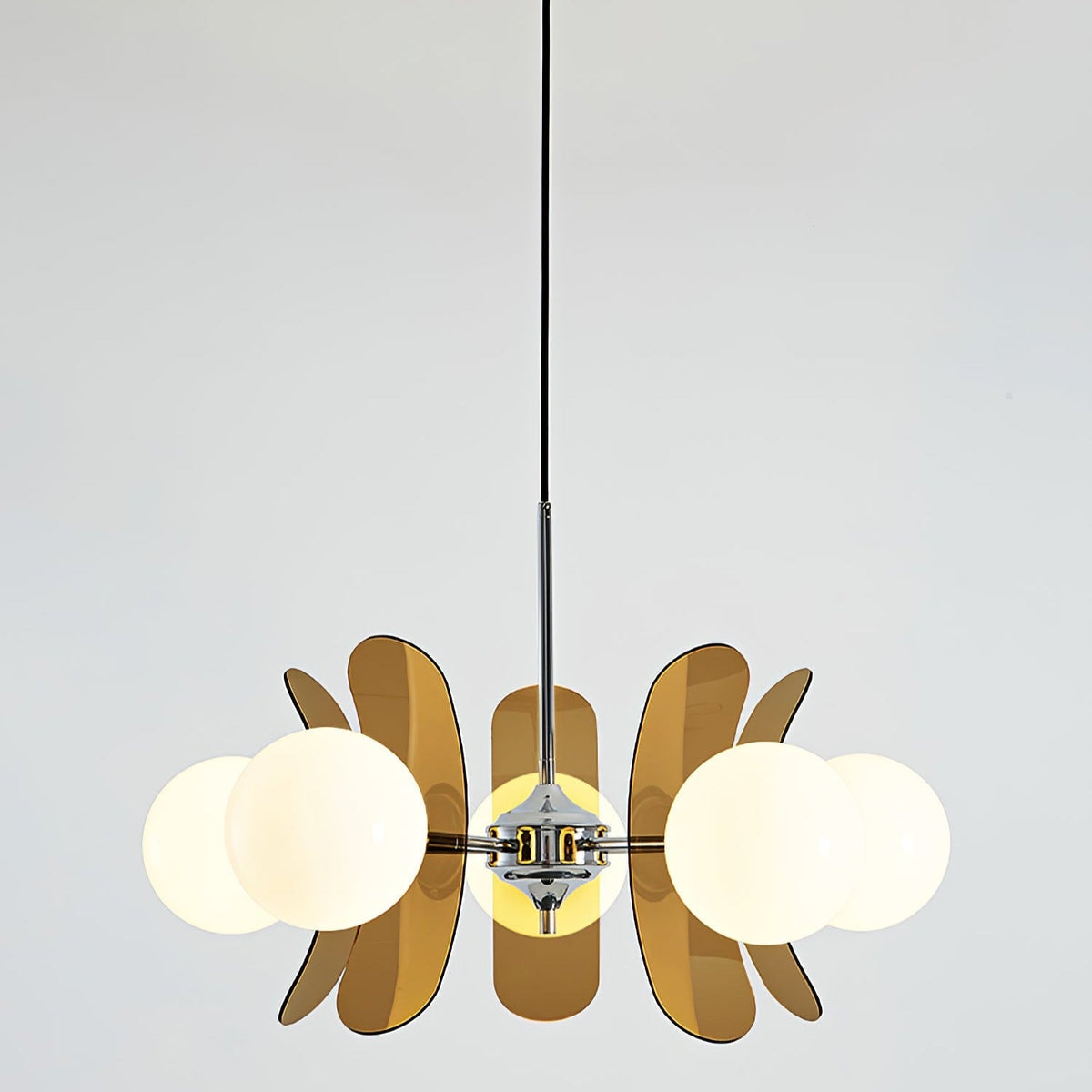 Sputnik Acrylic Glass Chandelier Chrome Multi-Head Ceiling Light