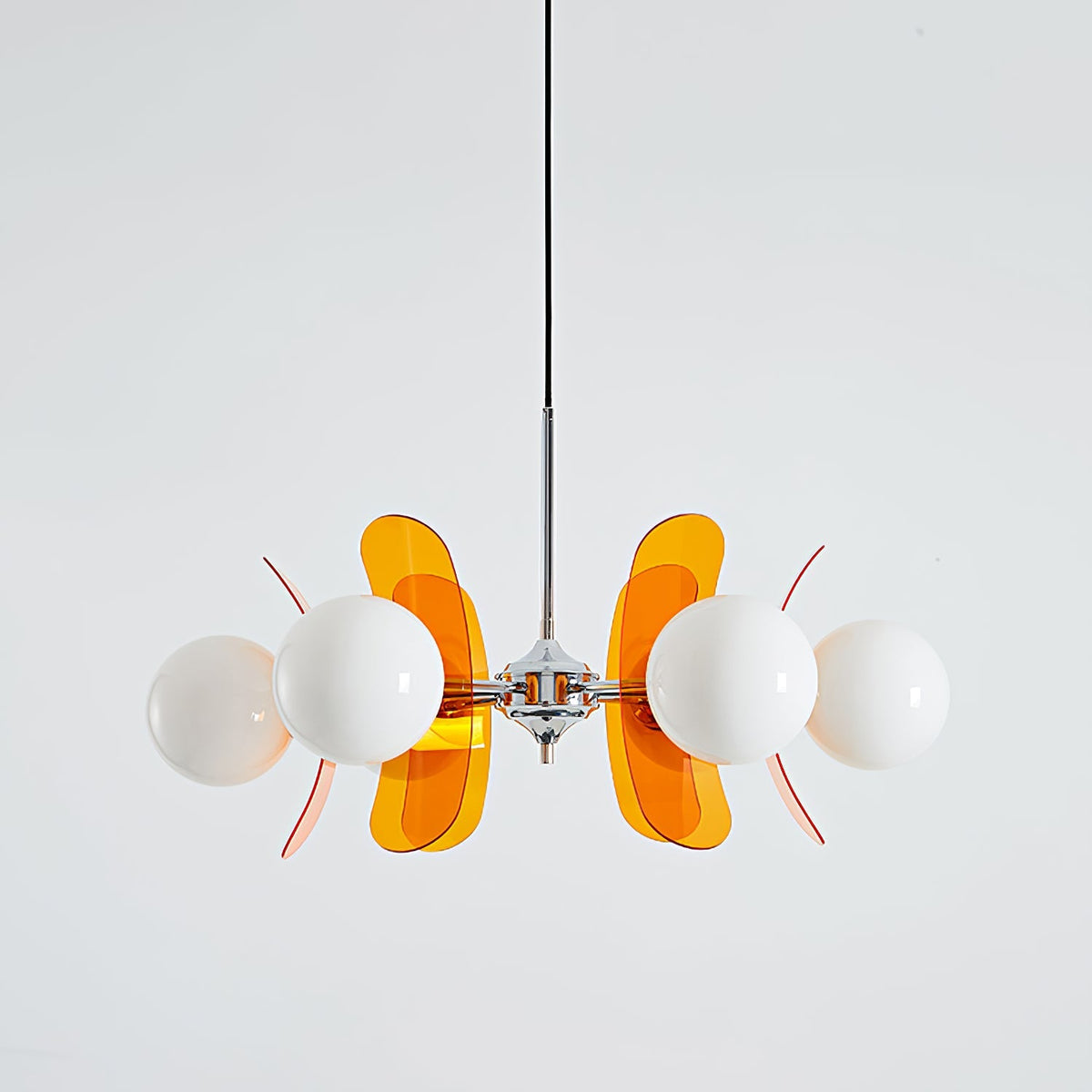 Sputnik Acrylic Glass Chandelier Chrome Multi-Head Ceiling Light