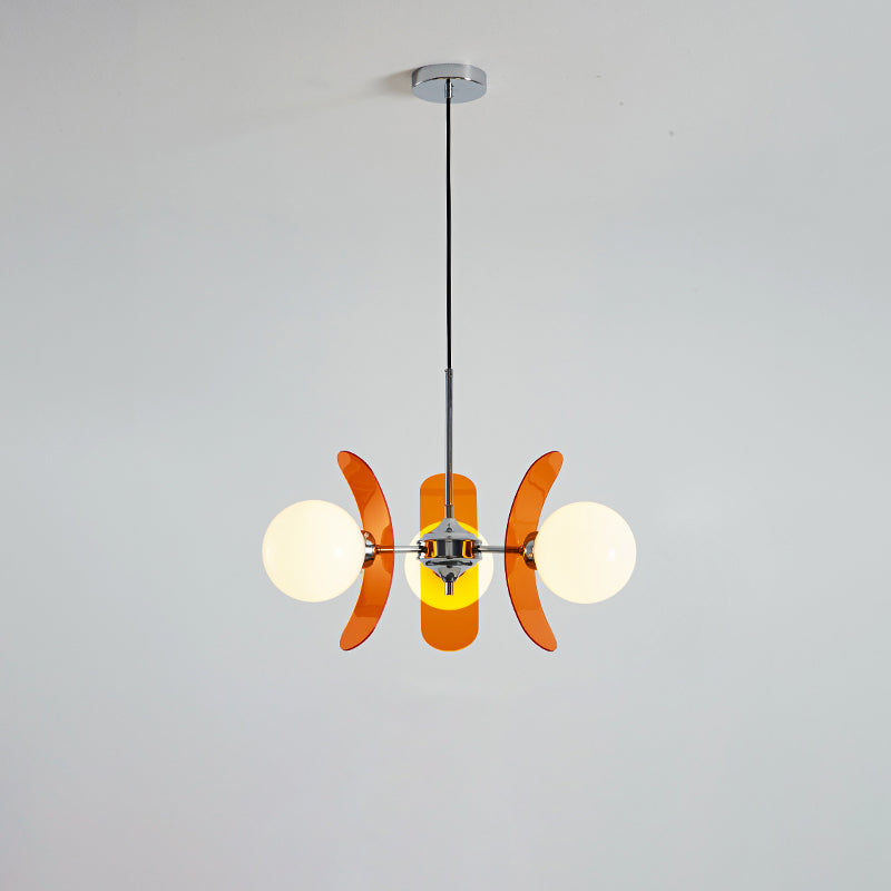 Sputnik Acrylic Glass Chandelier Chrome Multi-Head Ceiling Light