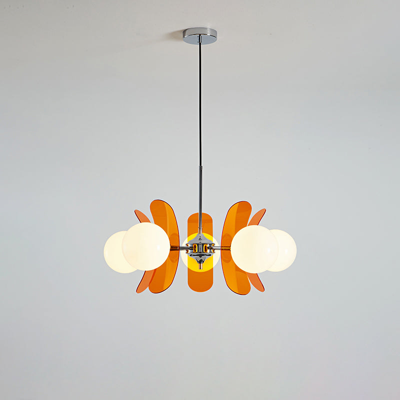 Sputnik Acrylic Glass Chandelier Chrome Multi-Head Ceiling Light