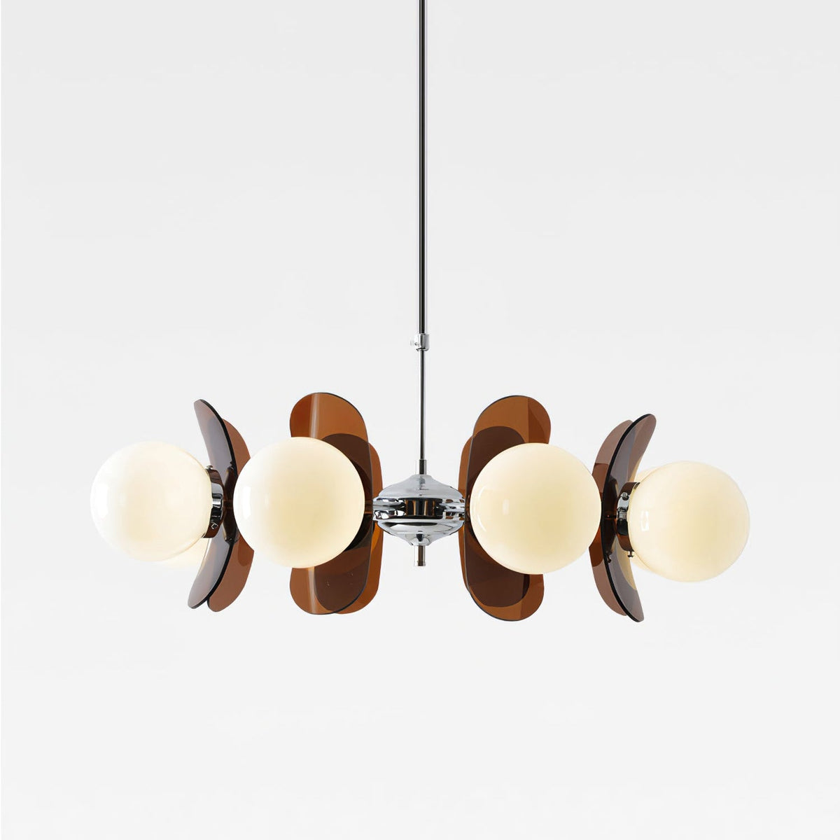 Sputnik Acrylic Glass Chandelier Chrome Multi-Head Ceiling Light