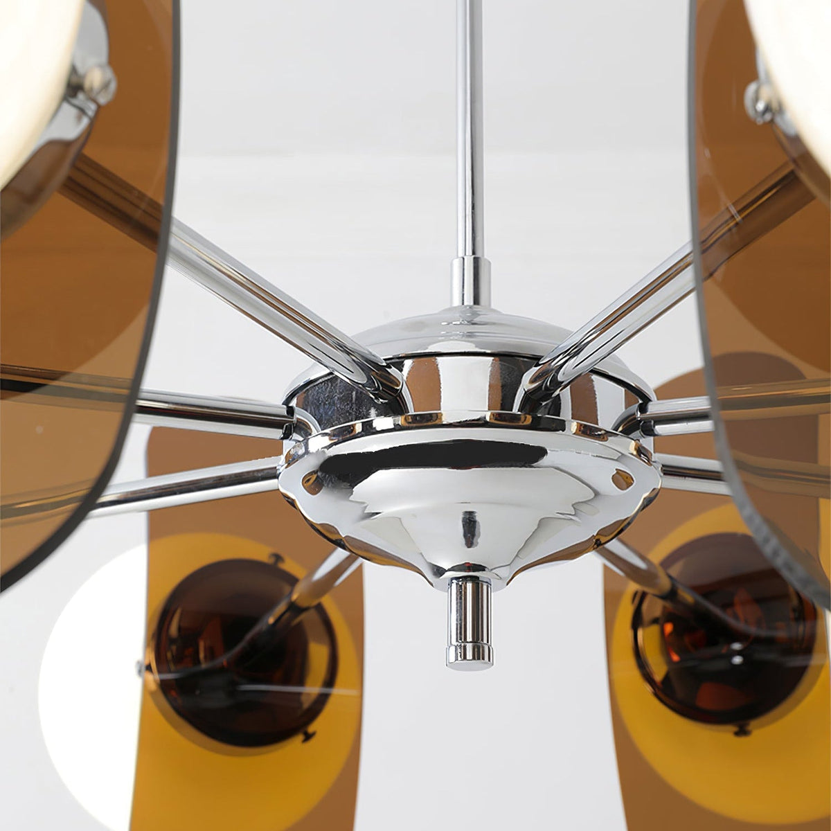 Sputnik Acrylic Glass Chandelier Chrome Multi-Head Ceiling Light