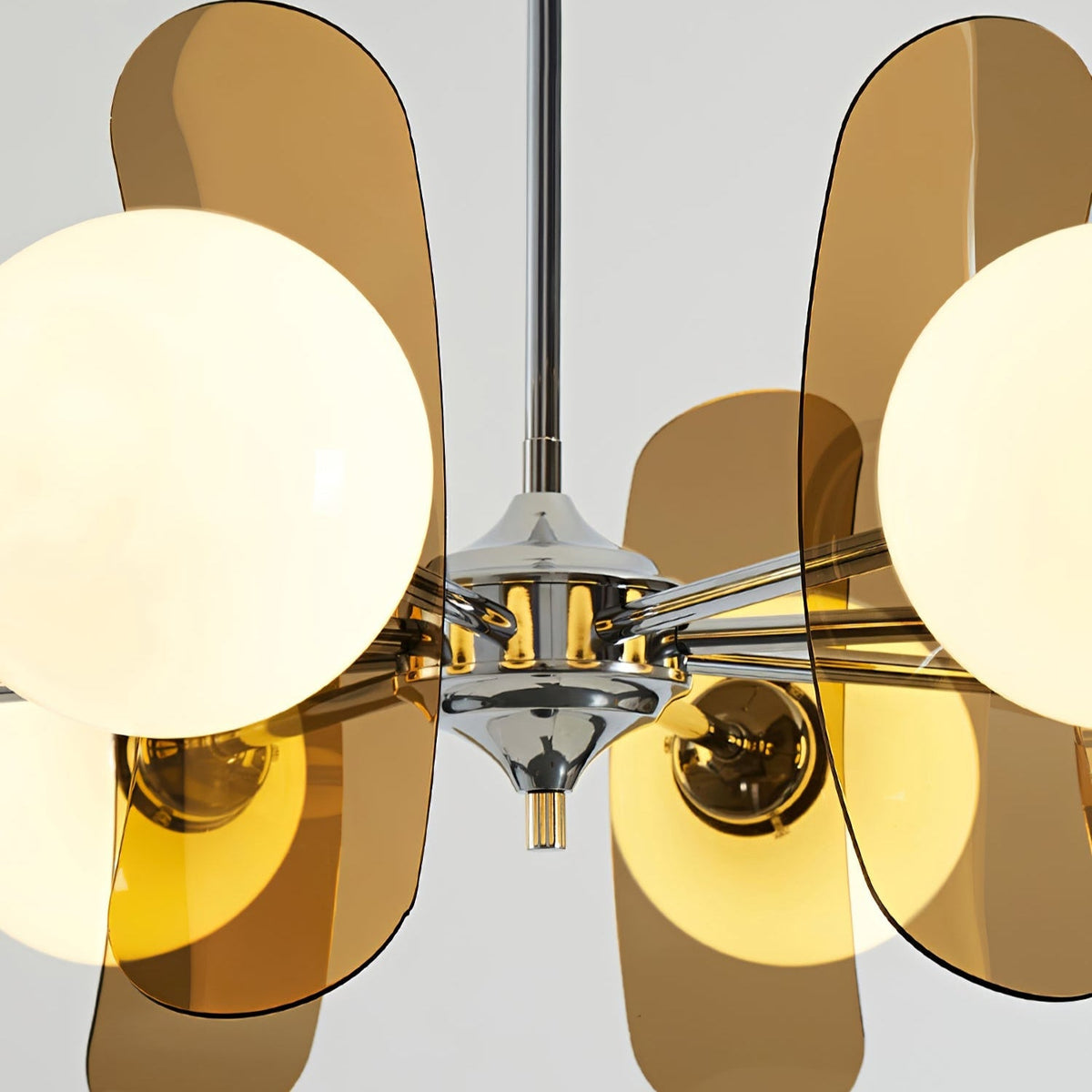 Sputnik Acrylic Glass Chandelier Chrome Multi-Head Ceiling Light