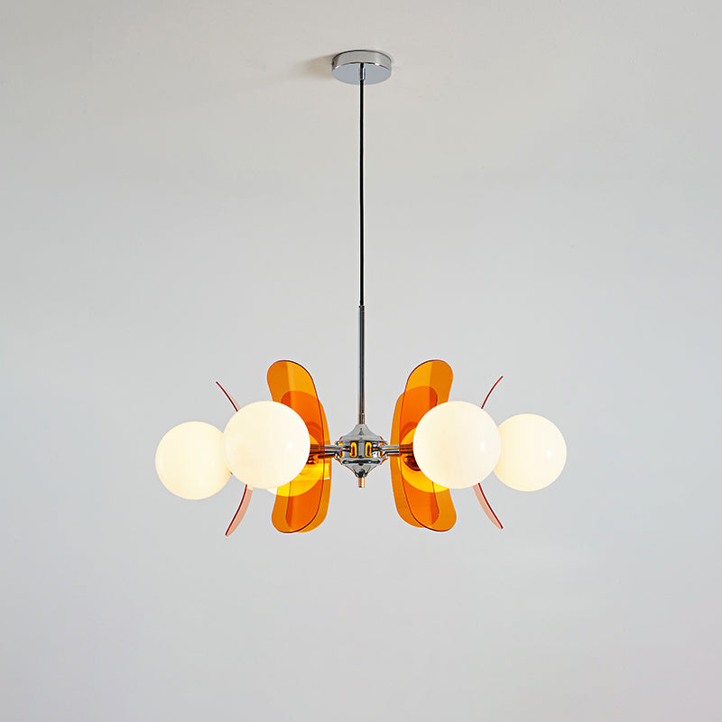 Sputnik Acrylic Glass Chandelier Chrome Multi-Head Ceiling Light