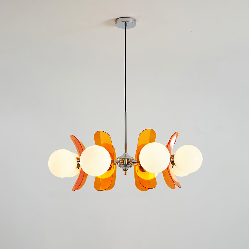 Sputnik Acrylic Glass Chandelier Chrome Multi-Head Ceiling Light