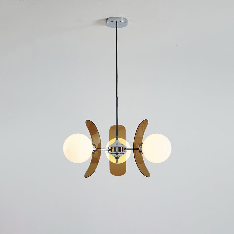 Sputnik Acrylic Glass Chandelier Chrome Multi-Head Ceiling Light