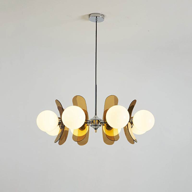 Sputnik Acrylic Glass Chandelier Chrome Multi-Head Ceiling Light
