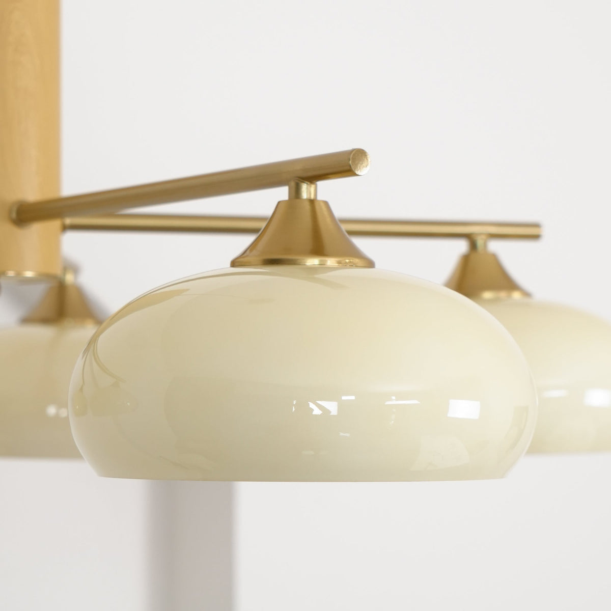 Nova Persimmon Glass Chandelier Brass Arm Ceiling Light