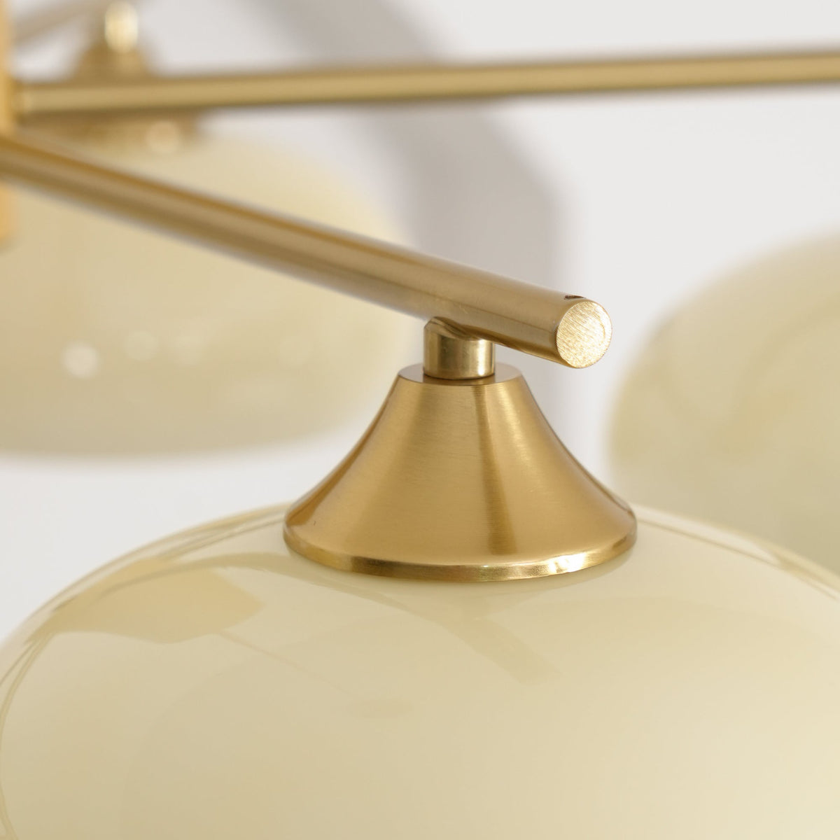 Nova Persimmon Glass Chandelier Brass Arm Ceiling Light
