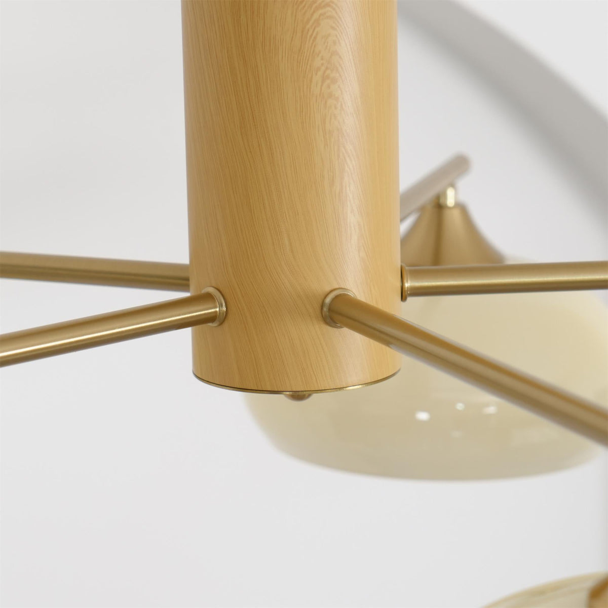 Nova Persimmon Glass Chandelier Brass Arm Ceiling Light