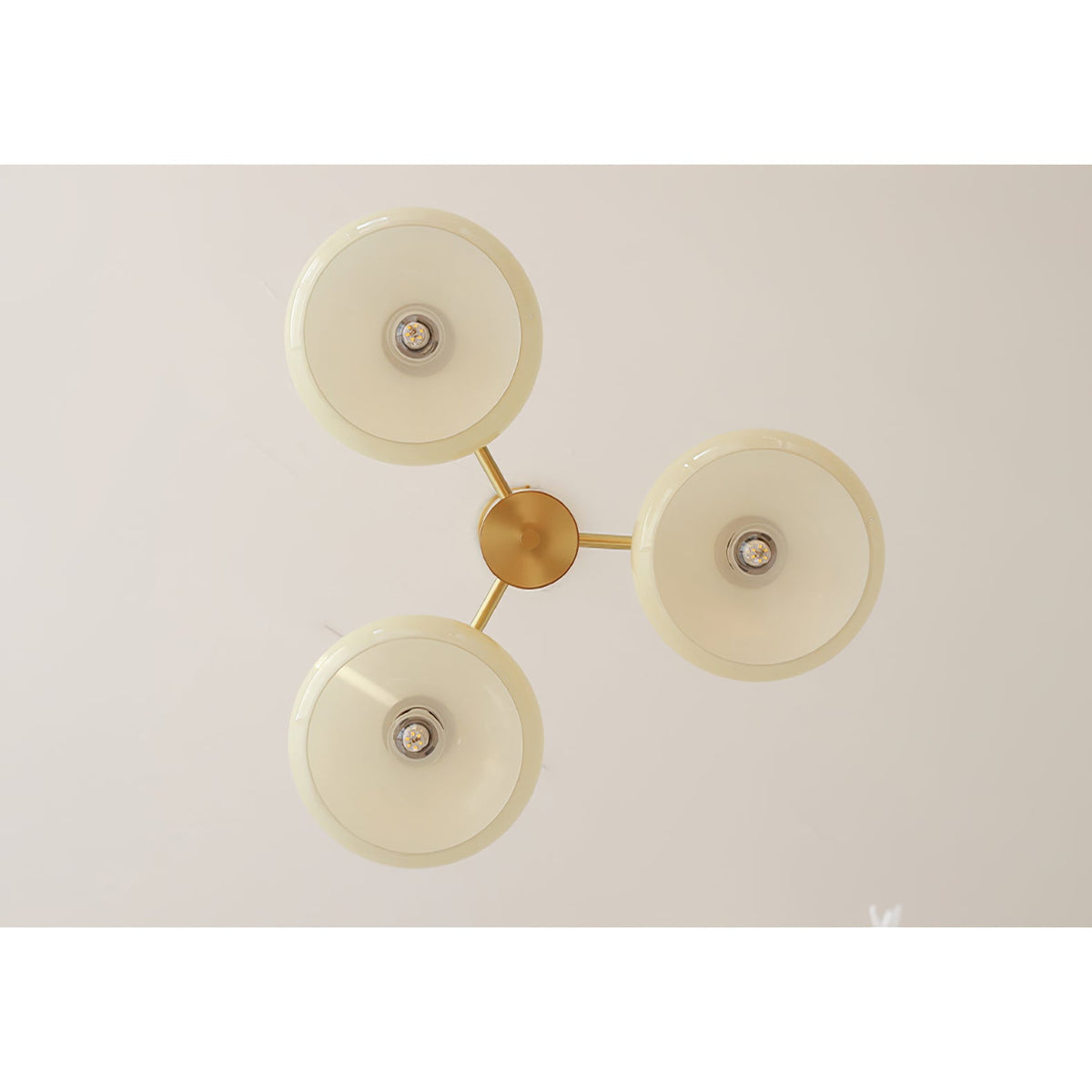 Nova Persimmon Glass Chandelier Brass Arm Ceiling Light