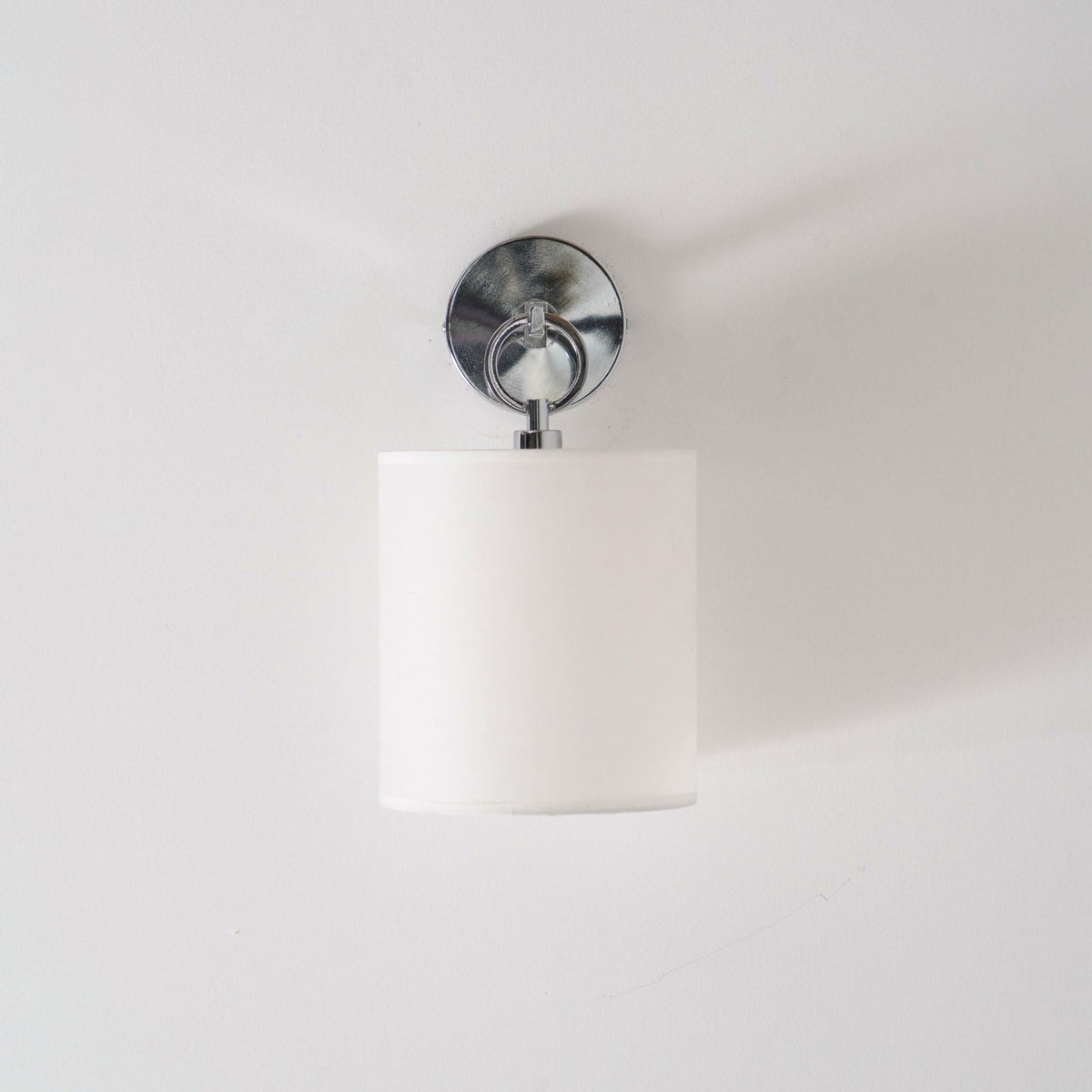 Cotheor Circle Brass Sconce Wall Lamp Fabric Shade