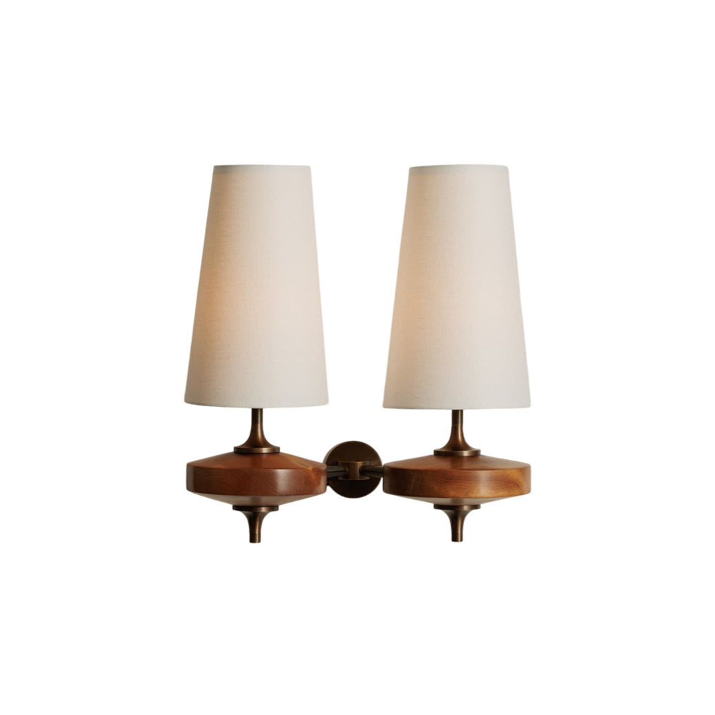 Nydorisra Vintage Antique Brass Wall Lamp Fabric Shade