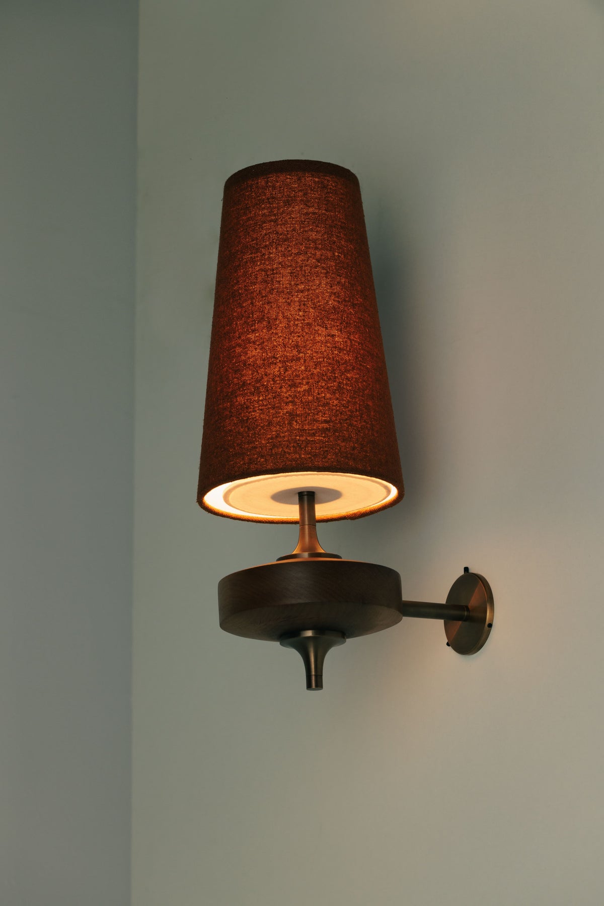 Nydorisra Vintage Antique Brass Wall Lamp Fabric Shade
