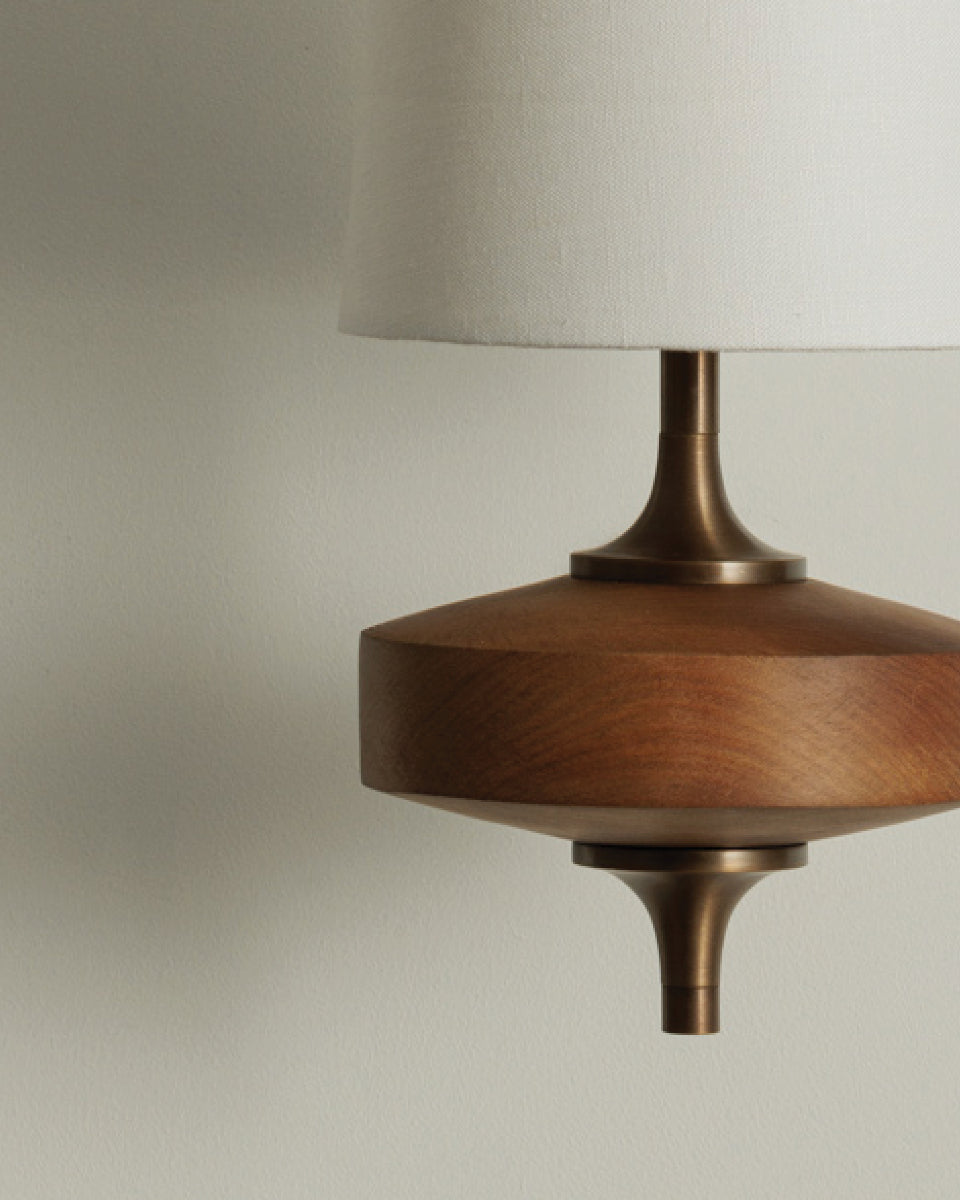 Nydorisra Vintage Antique Brass Wall Lamp Fabric Shade
