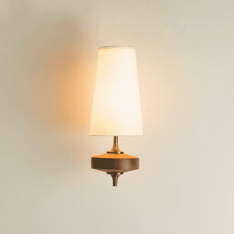 Nydorisra Vintage Antique Brass Wall Lamp Fabric Shade