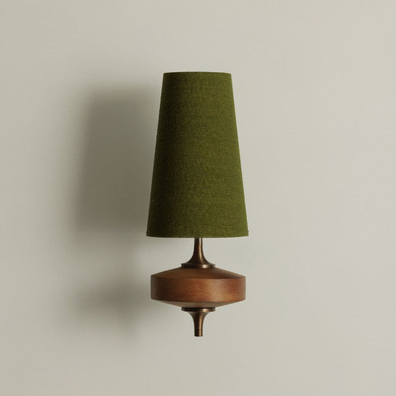 Nydorisra Vintage Antique Brass Wall Lamp Fabric Shade