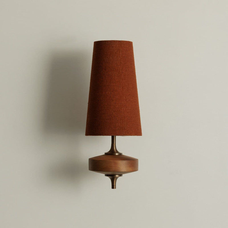 Nydorisra Vintage Antique Brass Wall Lamp Fabric Shade