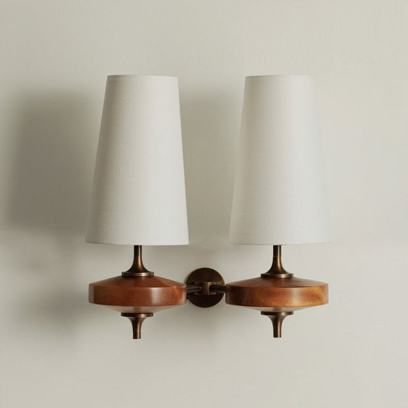 Nydorisra Vintage Antique Brass Wall Lamp Fabric Shade