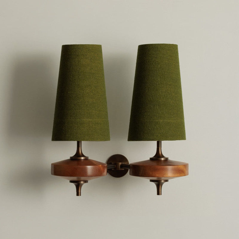 Nydorisra Vintage Antique Brass Wall Lamp Fabric Shade