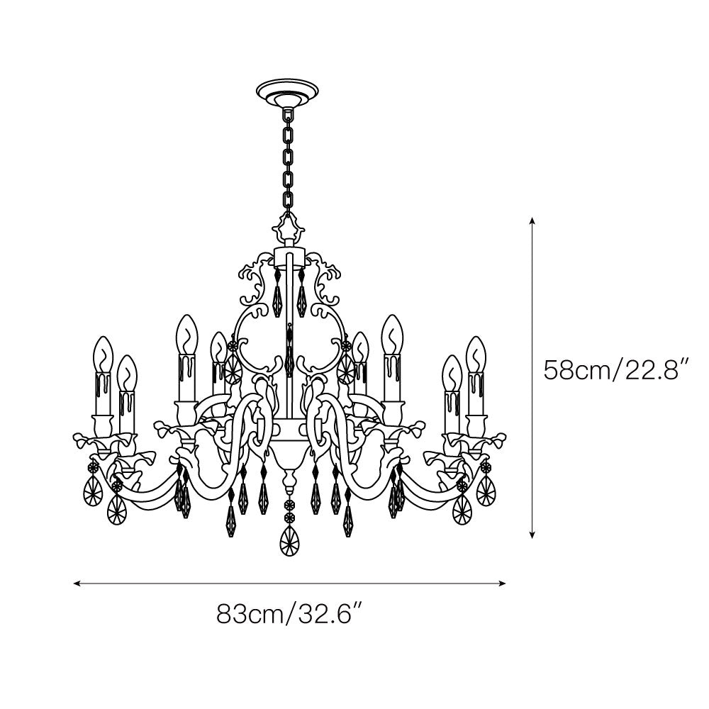 Olrinila Postmodern Brass Crystal Chandelier Multi-Head