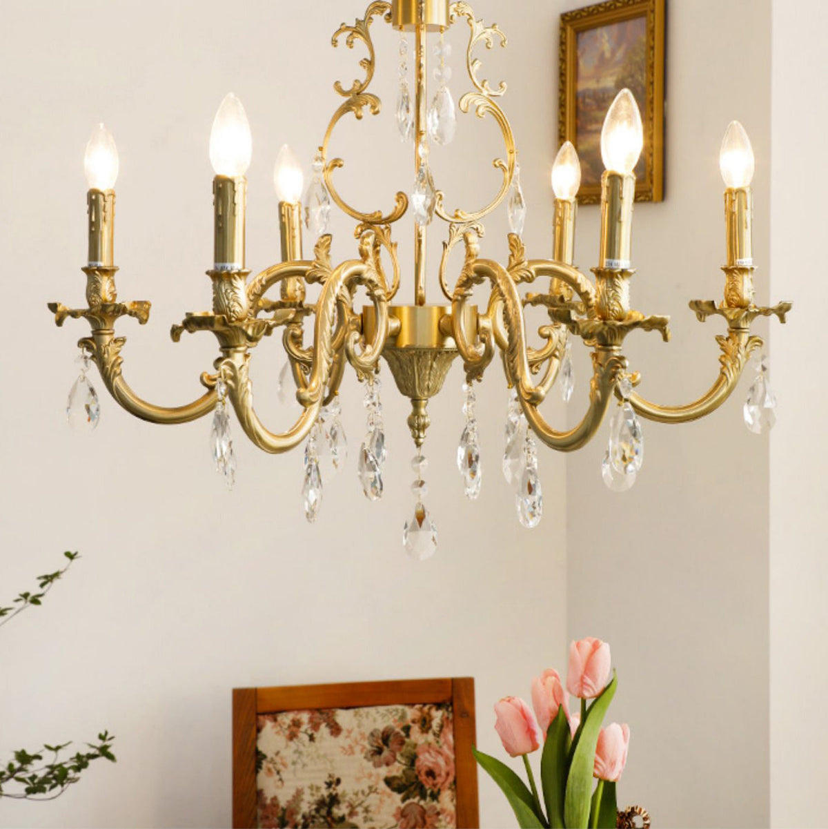 Olrinila Postmodern Brass Crystal Chandelier Multi-Head