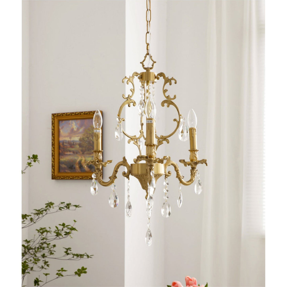 Olrinila Postmodern Brass Crystal Chandelier Multi-Head
