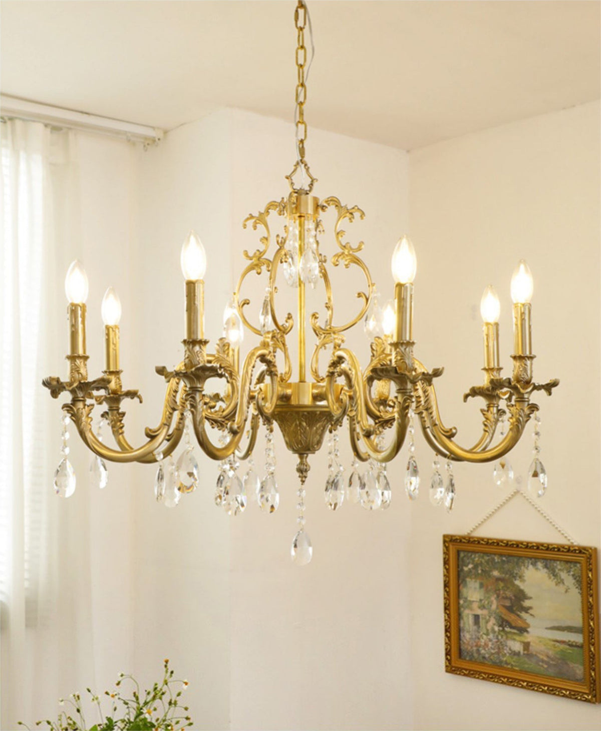 Olrinila Postmodern Brass Crystal Chandelier Multi-Head