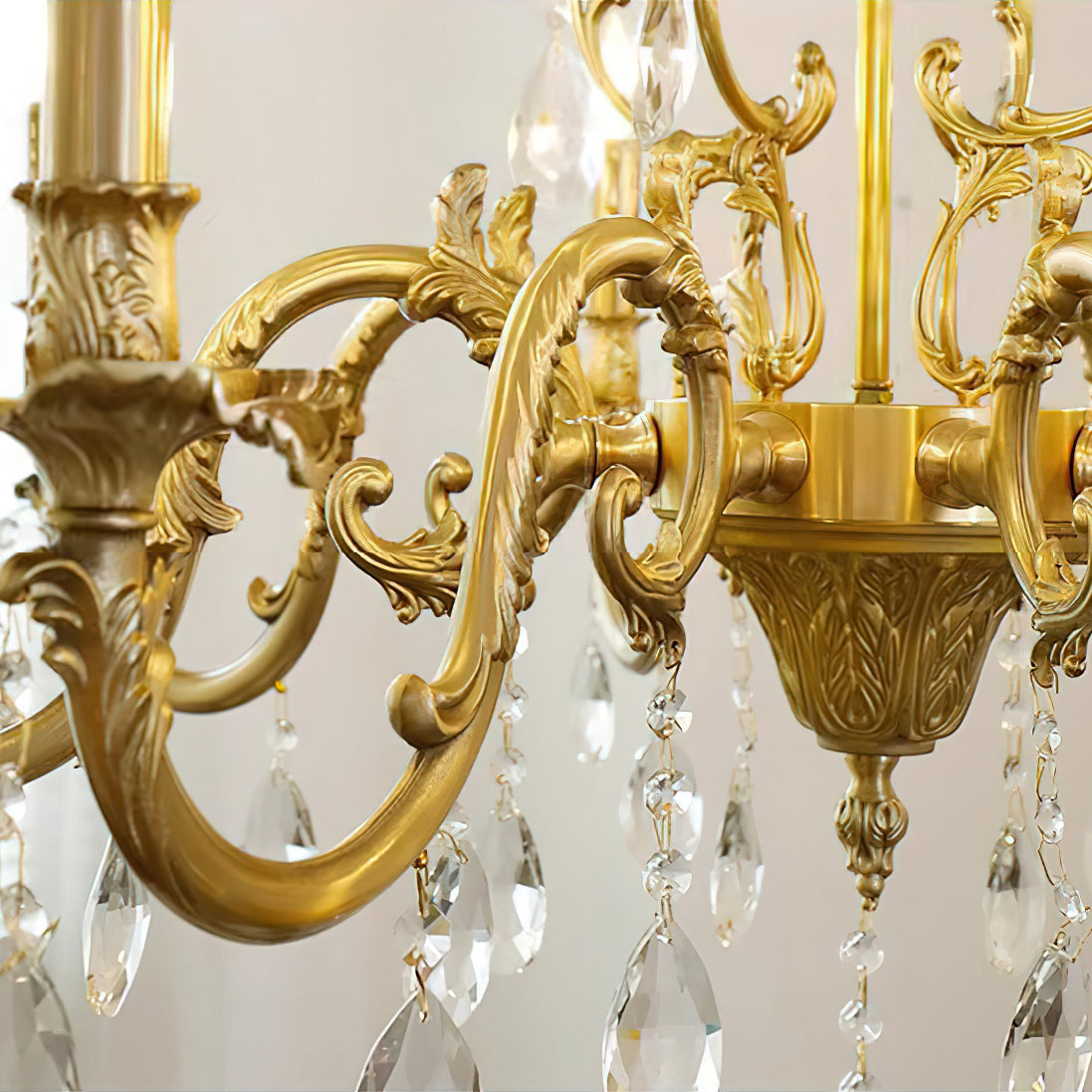 Olrinila Postmodern Brass Crystal Chandelier Multi-Head