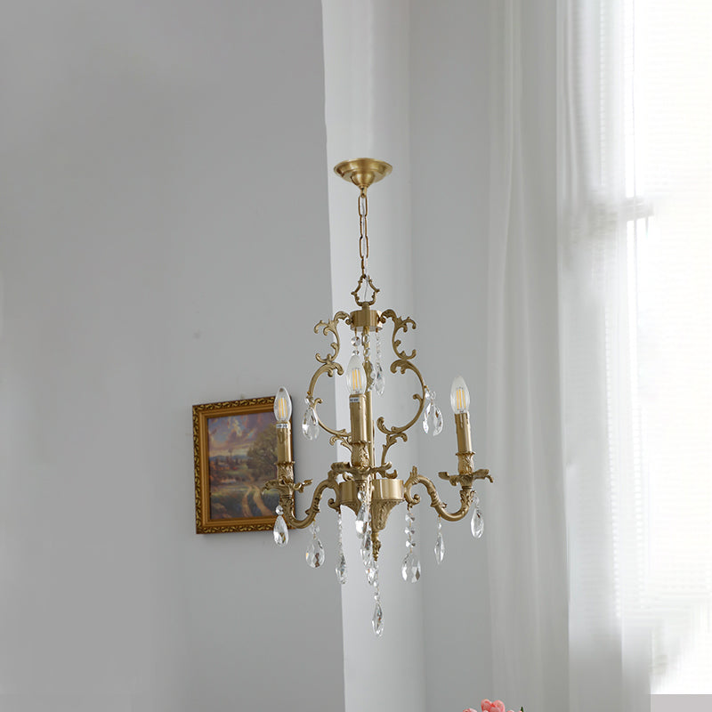 Olrinila Postmodern Brass Crystal Chandelier Multi-Head
