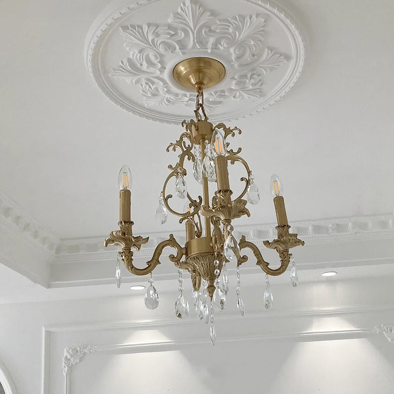 Olrinila Postmodern Brass Crystal Chandelier Multi-Head