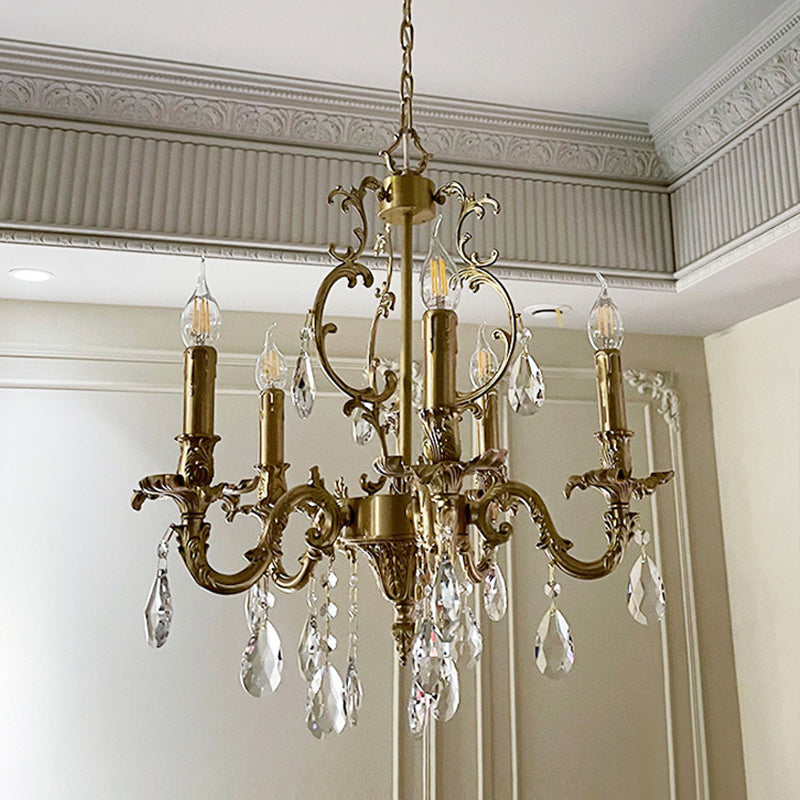 Olrinila Postmodern Brass Crystal Chandelier Multi-Head
