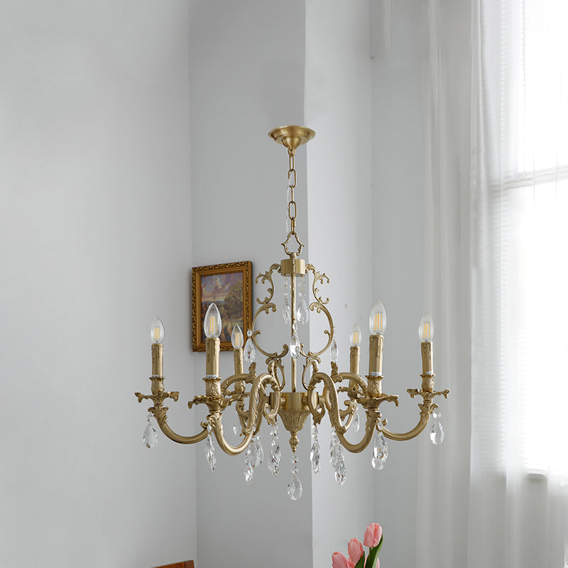 Olrinila Postmodern Brass Crystal Chandelier Multi-Head