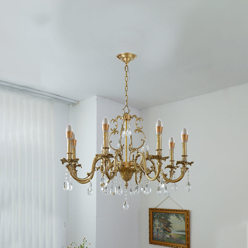Olrinila Postmodern Brass Crystal Chandelier Multi-Head
