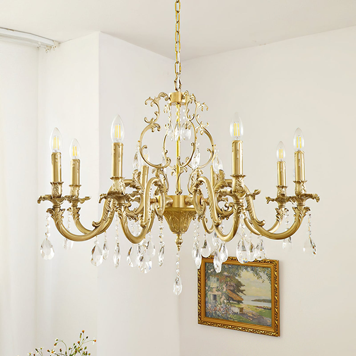 Olrinila Postmodern Brass Crystal Chandelier Multi-Head