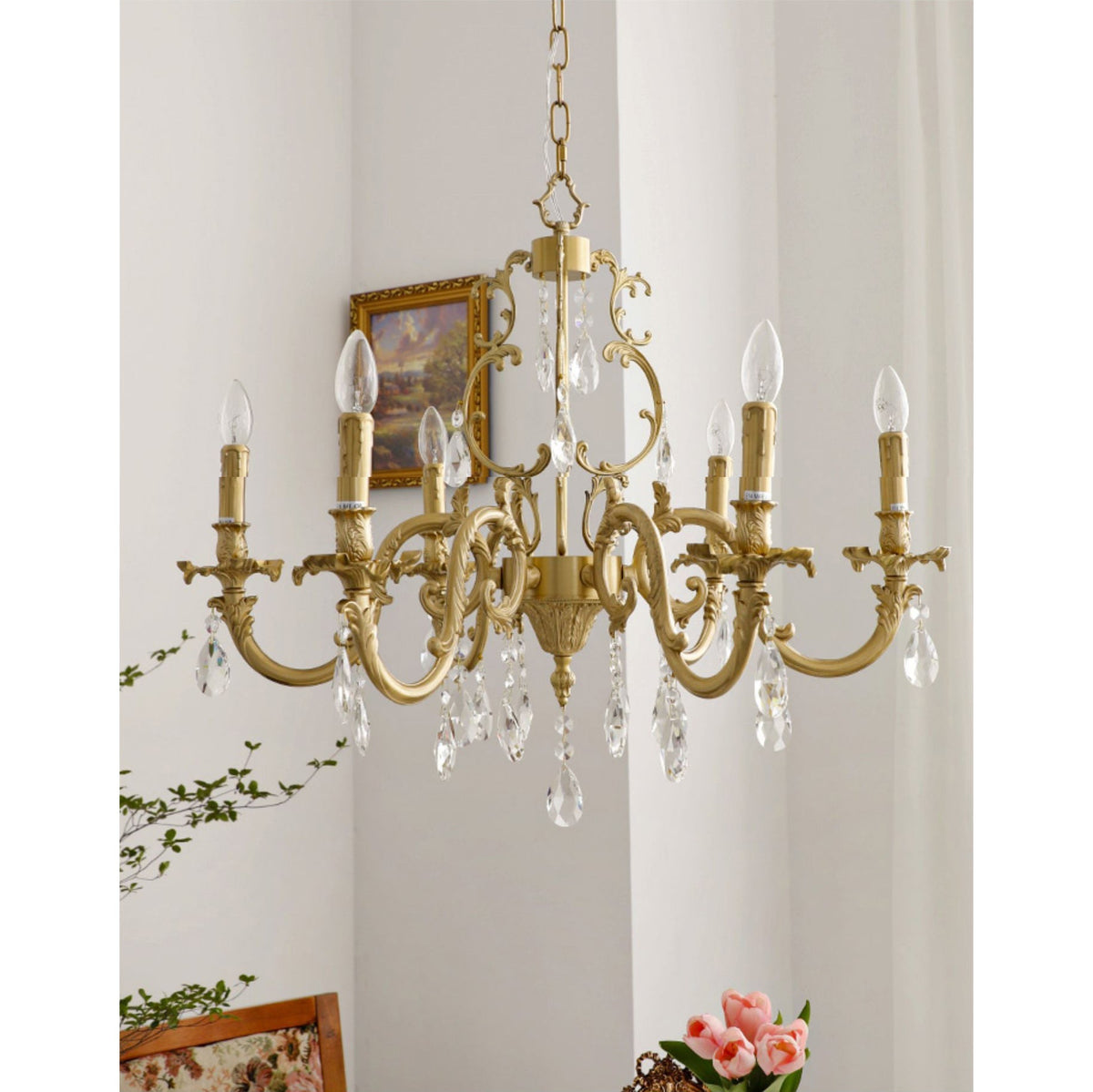 Olrinila Postmodern Brass Crystal Chandelier Multi-Head