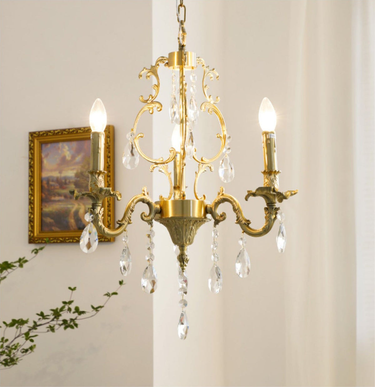Olrinila Postmodern Brass Crystal Chandelier Multi-Head