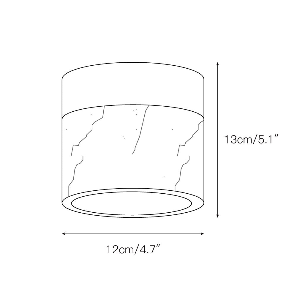 Ivinir Round Marble Ceiling Lamp Compact Flush Mount