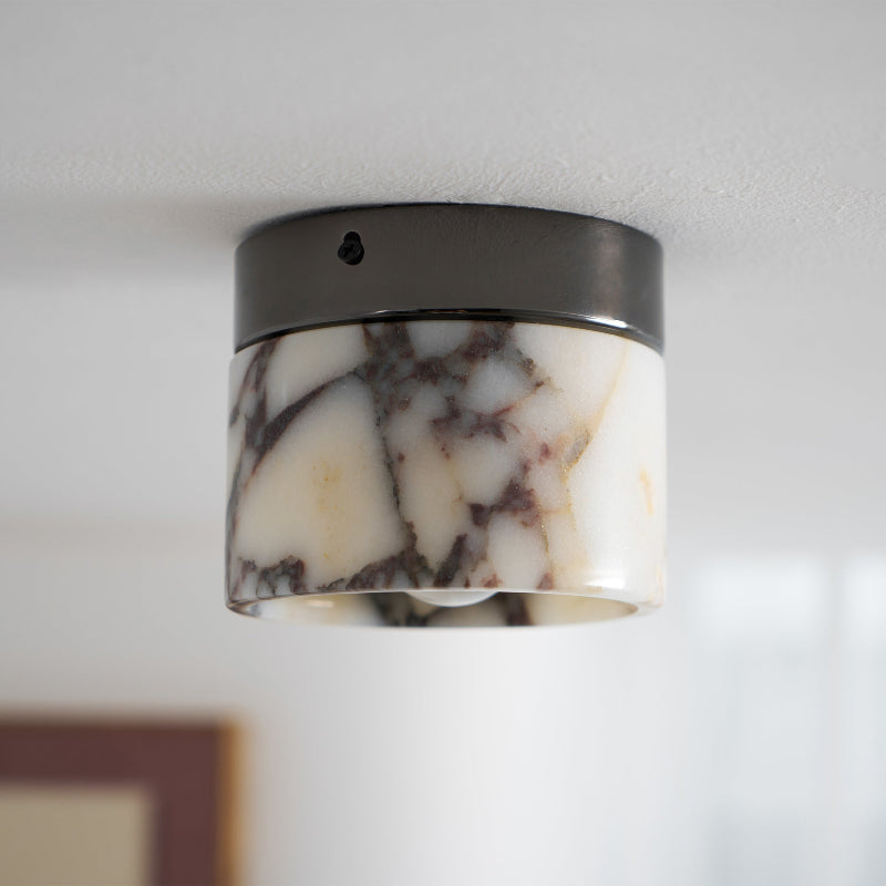 Ivinir Round Marble Ceiling Lamp Compact Flush Mount