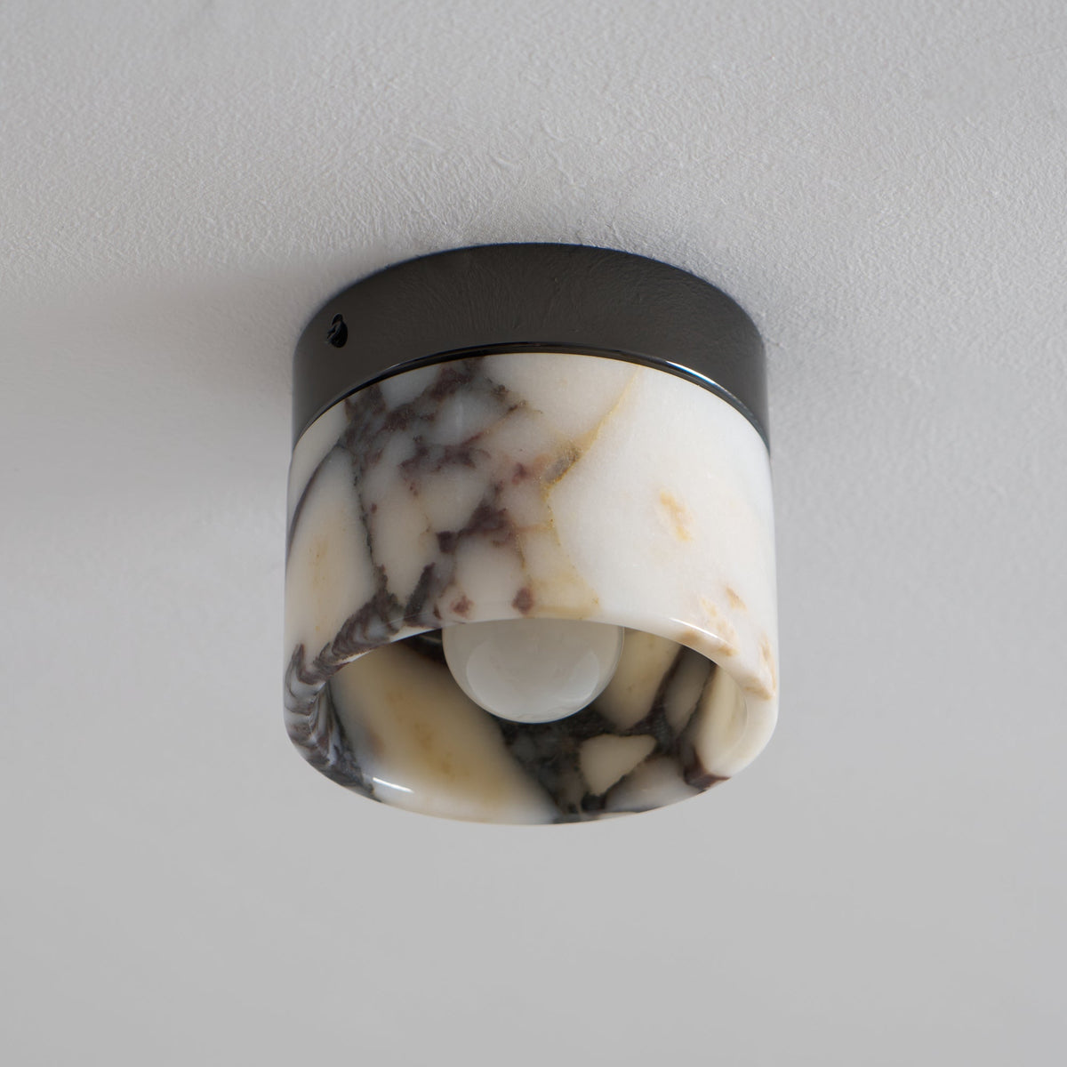 Ivinir Round Marble Ceiling Lamp Compact Flush Mount