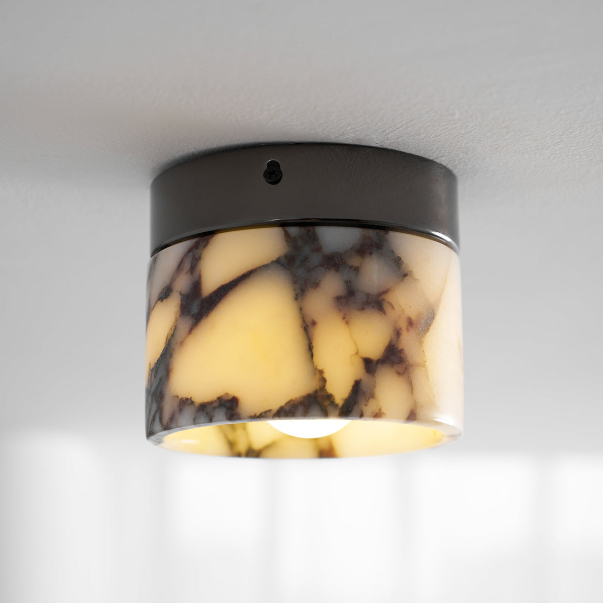 Ivinir Round Marble Ceiling Lamp Compact Flush Mount