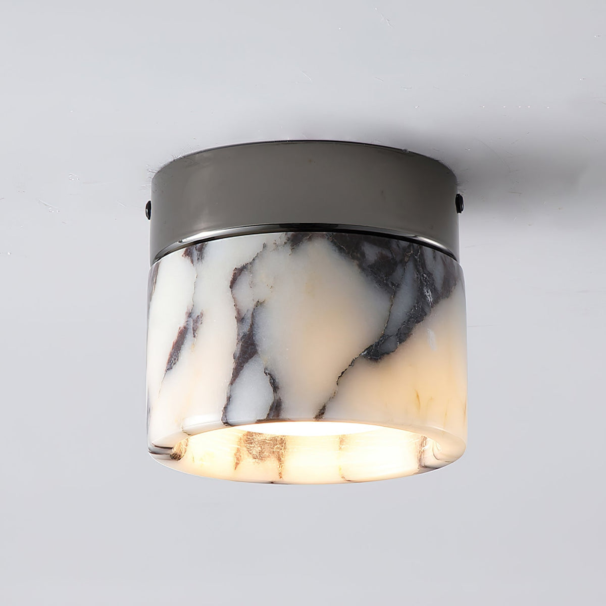 Ivinir Round Marble Ceiling Lamp Compact Flush Mount